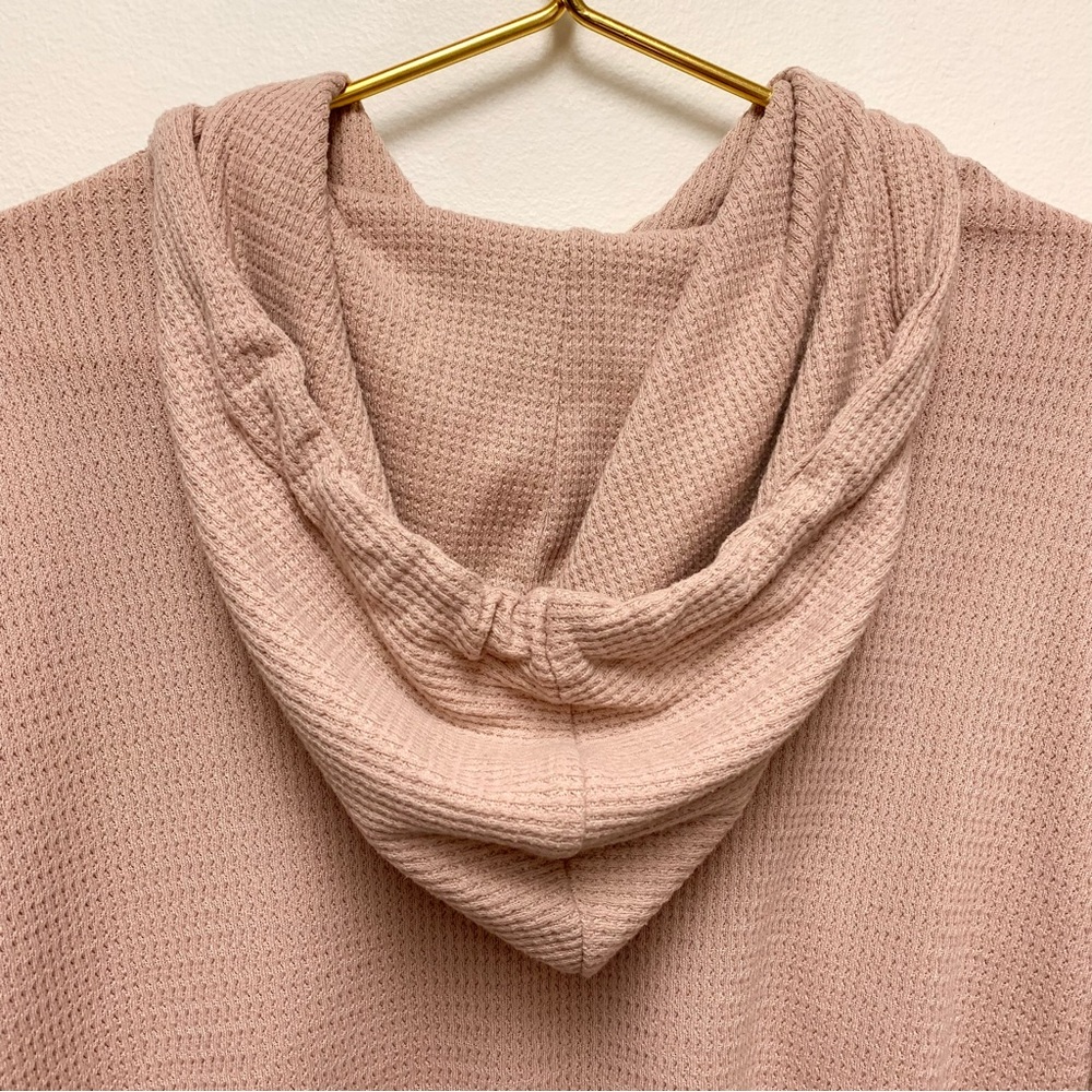 wild fable Cropped Waffle-Knit Hoodie in Blush Color Not Like Pink Shown. - Picture 7 of 9